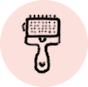 Black outlined slicker brush on pink background